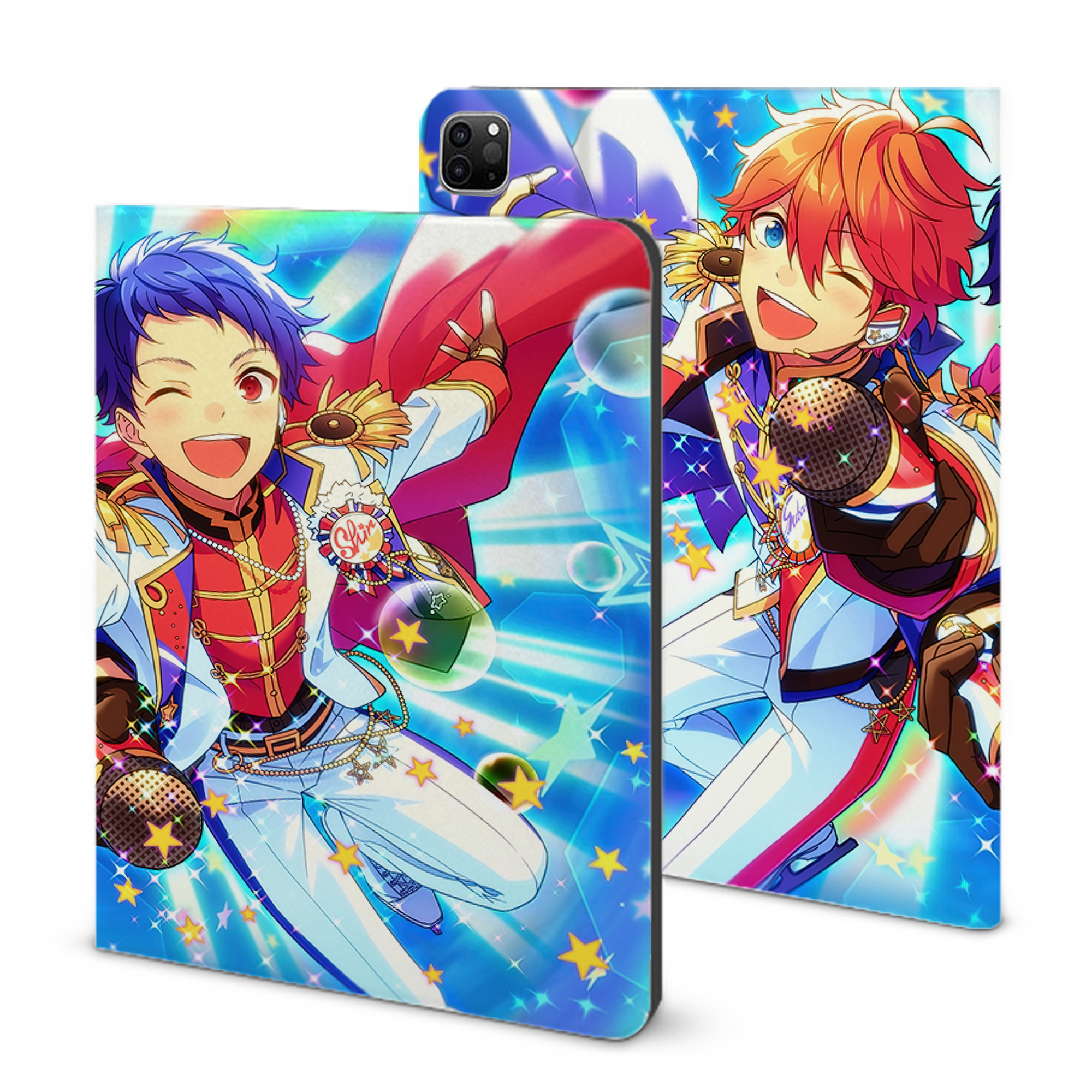 （画像用） あんさんぶるスターズ! Ensemble Stars IPad ケース ブック型 PUレザー TPU 耐衝撃 軽量 薄型 ペン収納なし 全面保護 IPad 各モデル対応